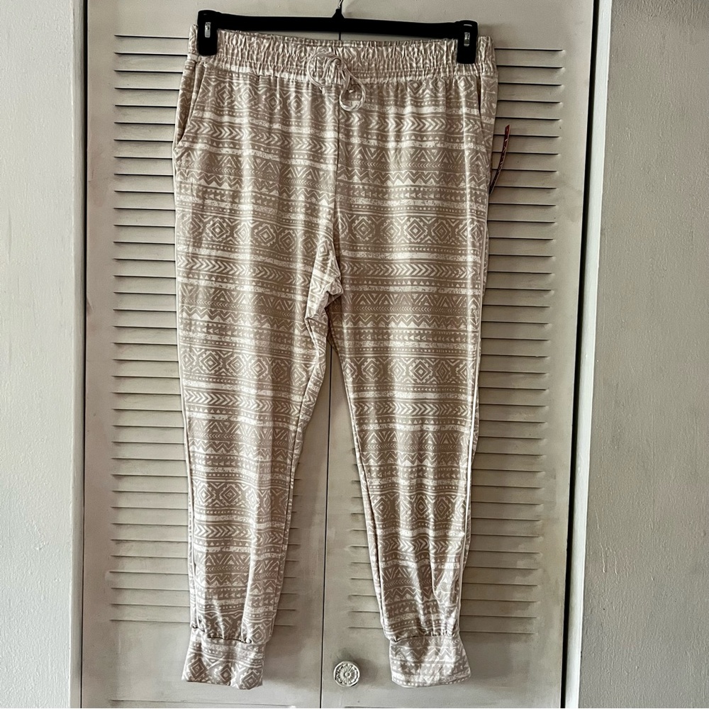 LA + Image Aztec Print Jogger Lounge Pants